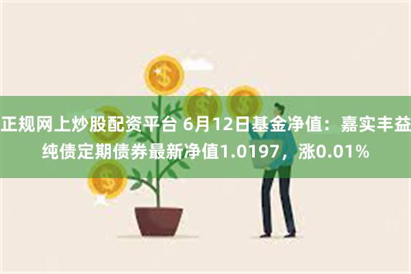 正规网上炒股配资平台 6月12日基金净值：嘉实丰益纯债定期债券最新净值1.0197，涨0.01%