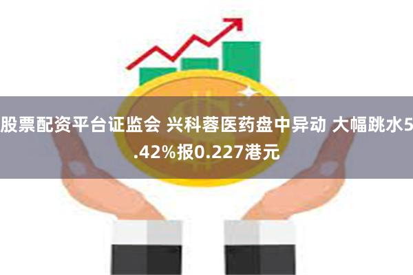 股票配资平台证监会 兴科蓉医药盘中异动 大幅跳水5.42%报0.227港元