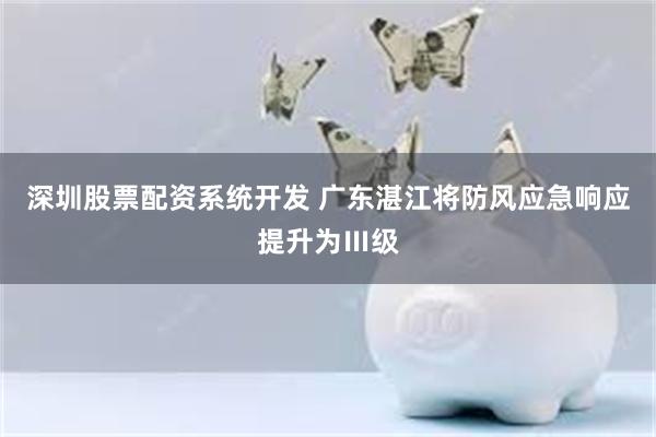 深圳股票配资系统开发 广东湛江将防风应急响应提升为Ⅲ级