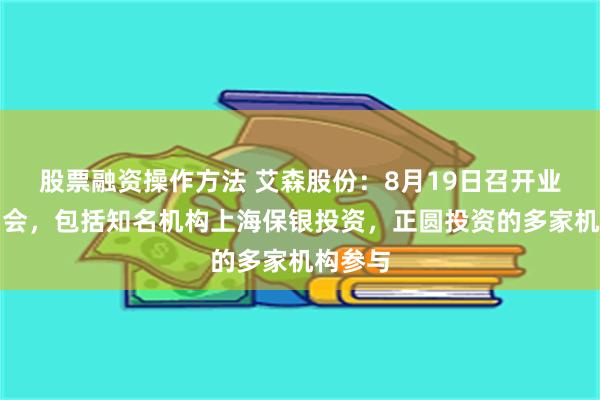 股票融资操作方法 艾森股份：8月19日召开业绩说明会，包括知名机构上海保银投资，正圆投资的多家机构参与